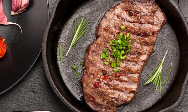 grilled ribeye with garlic