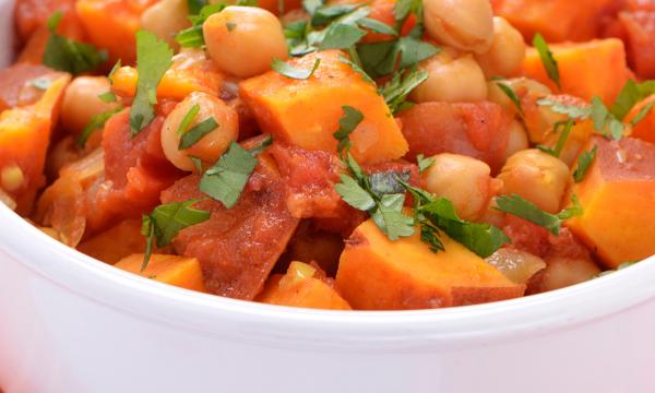 chickpea and sweet potato stew one-pot vegetarian recipe