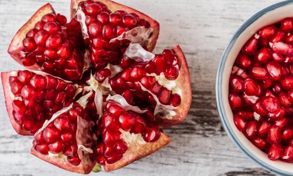 cutting a pomegranate