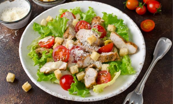salad with chicken caesar