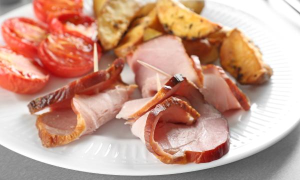 honey-glazed ham with savory sides