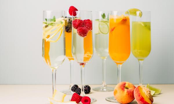 champagne cocktails and festive drinks